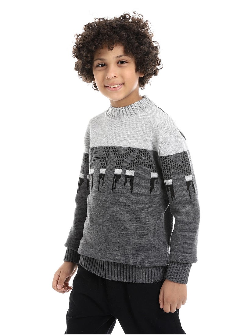 Caesar - Wool Boys Pullover With Multi Design - Image 1
