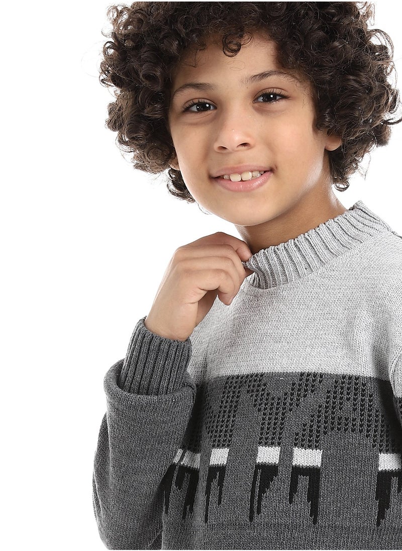 Caesar - Wool Boys Pullover With Multi Design - Image 1