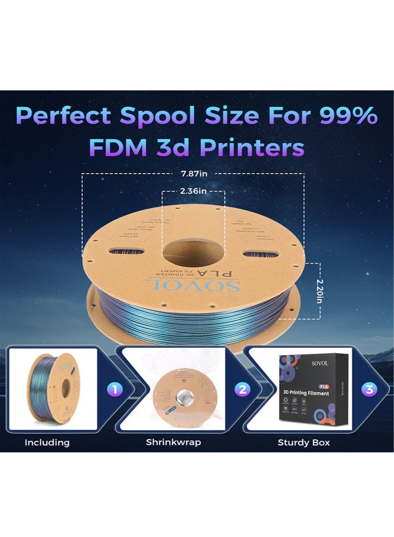 Sovol Chameleon PLA 3D Filament 1.75mm - 1KG/roll - Burnt Titanium color - Image 5