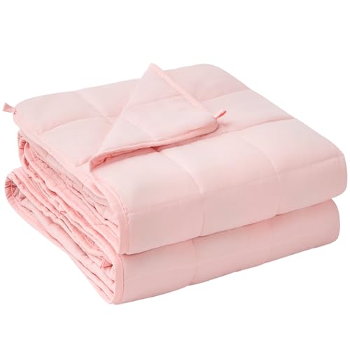 yescool Weighted Blanket for Adults 15 lbs 60 x 80 Pink Cooling Heavy Blanket for Sleeping Perfect for 140160 lbs Queen Size Breathable Blanket with Premium Glass Bead Machine Washable