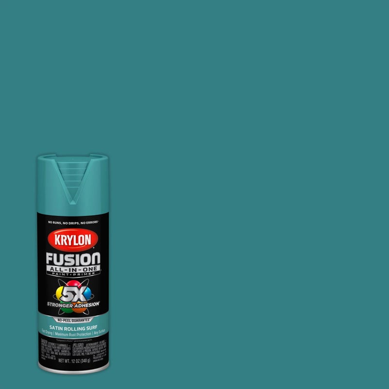 Krylon Fusion All-In-One Adhesive Spray Paint for Indoor/Outdoor Use, 12 oz, Rolling Surf - Image 1