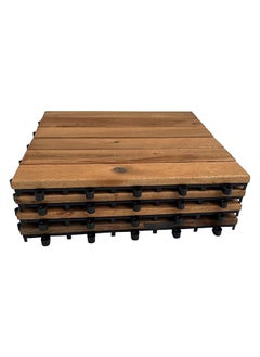 HOME TASTE Hometaste Wooden Decking Tiles - Interlocking Wood Flooring For Garden Pathways, Patios, Durable Wood Tiles For Outdoor And Indoor Use (Style_1, 20_Pieces) 