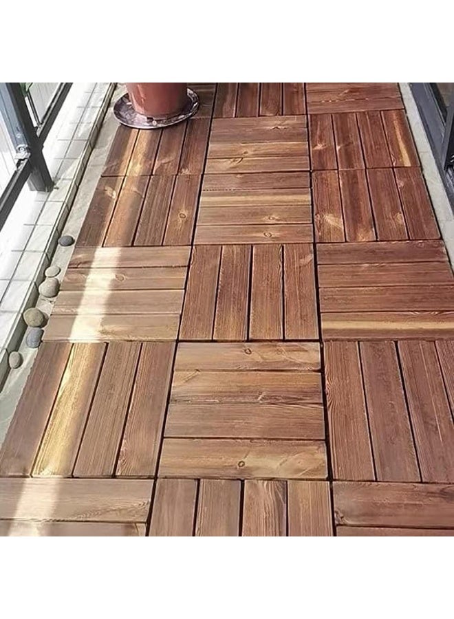 HOME TASTE Wooden Decking Tiles - Interlocking Wood Flooring For Garden Pathways, Patios, Durable Wood Tiles For Outdoor And Indoor Use 20 Pieces - Image 3