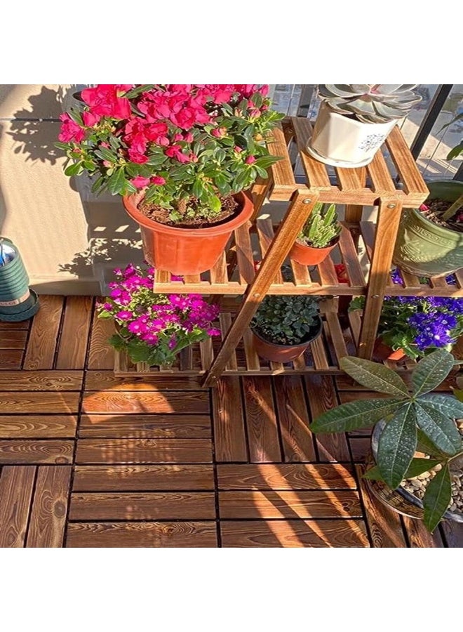 HOME TASTE Wooden Decking Tiles - Interlocking Wood Flooring For Garden Pathways, Patios, Durable Wood Tiles For Outdoor And Indoor Use 20 Pieces - Image 5
