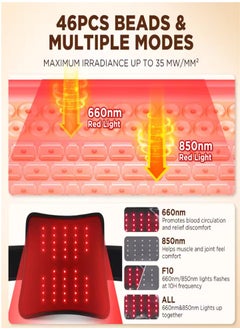 Generic New red light therapy pad - rechargeable massage waist and knee pad - multi-purpose infrared heating belt - relieve body fatigue  - Image 4