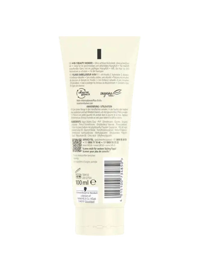 Schwarzkopf Taft 4-in-1 Beauty Wunder Hair Fluid – Anti-Frizz, Shine, Smoothness & Care – 100ml - Image 2