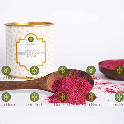 One Herb - Organic Hibiscus Flower Powder 100g || For Skin, Hair, Face, Drinking || Helps Reduce Blood Sugar Levels - Image 3