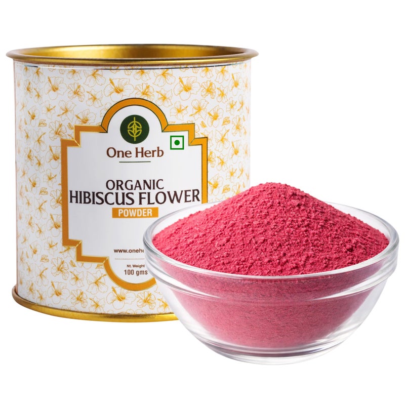 One Herb - Organic Hibiscus Flower Powder 100g || For Skin, Hair, Face, Drinking || Helps Reduce Blood Sugar Levels - Image 5