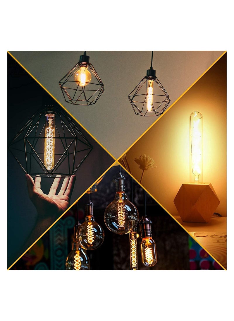 SYOSI لمبات LED قابلة للتعتيم T30 ، قاعدة E26 ، لمبة إديسون قابلة للتعتيم بقوة 40 واط ، أبيض دافئ 2200 ك ، لمبة ضوئية أنبوبيّة بطول 7.3 إنش ، لمبة ليد مرنة طويلة مع خيوط ناعمة ، لمبة إديسون بخيوط حلزونية عتيقة (2 قطع)  - Image 3