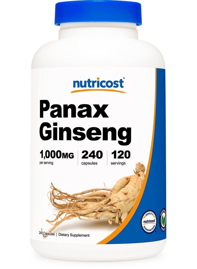 Nutricost بانكس جينسنغ 1000 ملغ 240 كبسولة خالية من الكائنات المعدلة وراثيًا وخالية من الغلوتين 120 حصة - Image 1