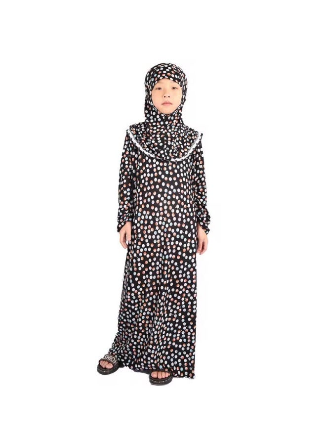 AMYAE One-Piece Full Body Prayer Dress with Attached Scarf for Girls (Ages 6–7) - Image 2