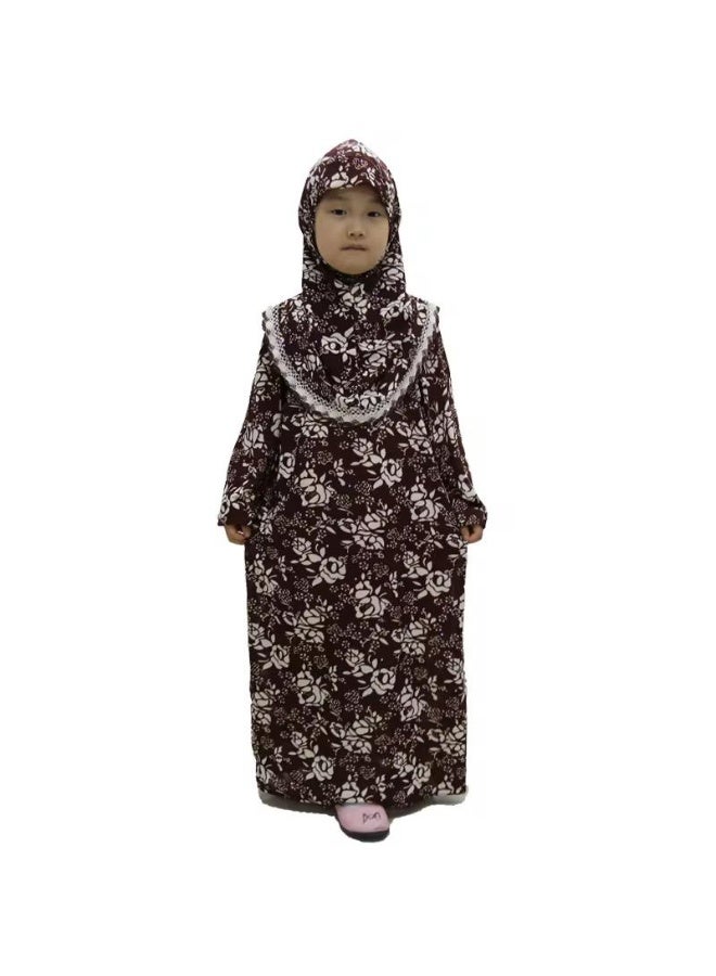 AMYAE One-Piece Full Body Prayer Dress with Attached Scarf for Girls (Ages 6–7) - Image 4