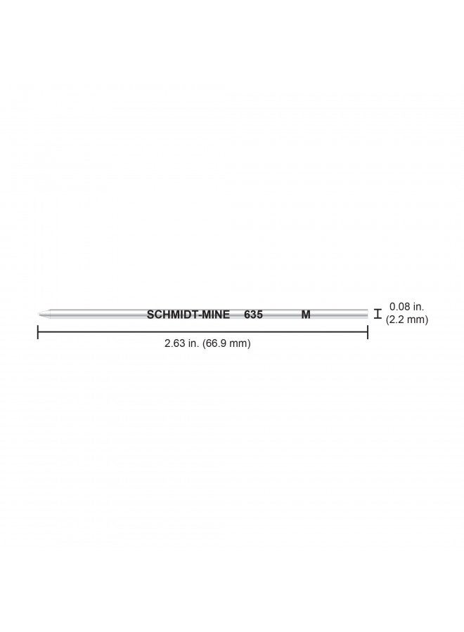 Schmidt 635 Mini D1 Ballpoint Refill Medium, 4 Pack, Black (Sc58149) - Image 1