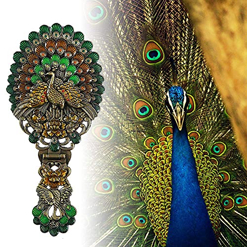 Rayberro Vintage Handheld Mirror with Comb Set, Metal Embossed Peacock Vintage Hand Mirror, Face Beauty Makeup Mirror, Foldable Personal Cosmetic Mirror, Portable Compact Travel Mirror (Green) - Image 5