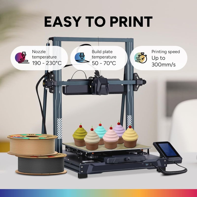 OVERTURE Matte PLA 3D Printer Filament 1.75mm, Matt Surface & Low Warping Filament 1kg Spool (2.2 lbs), Accuracy +/- 0.02 mm, Fit Most FDM Printers (Matte Light Brown) - Image 4