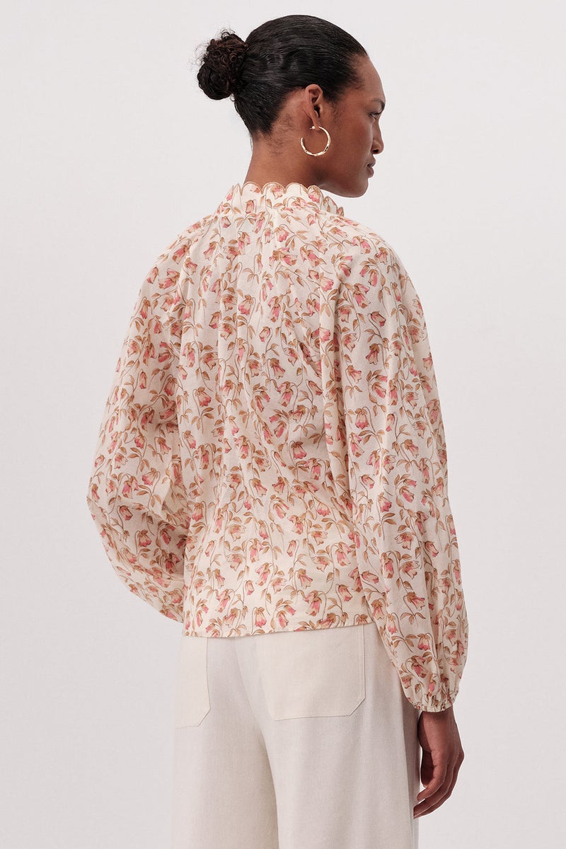 EXQUISE Stand Collar Embroidered Buttoned Patterned Regular Multicolored Shirt - Image 3
