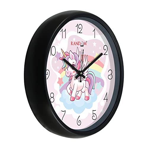 RANDOM 12-inch Black Plastic & Glass Decorative Sweep Silent Wall Clocks for Home,Living Room, Lobby, Kitchen, - Image 3