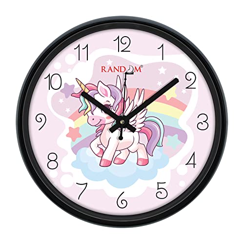 RANDOM 12-inch Black Plastic & Glass Decorative Sweep Silent Wall Clocks for Home,Living Room, Lobby, Kitchen, - Image 1