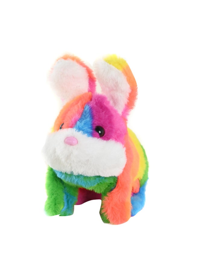 Plush Electric Rabbit Simulation Pet Can Walk, Call, Move Mouth, Shake Ears, Adorable Rabbit Pet Toy-Color:big Cute Rabbit Gray  - Image 4