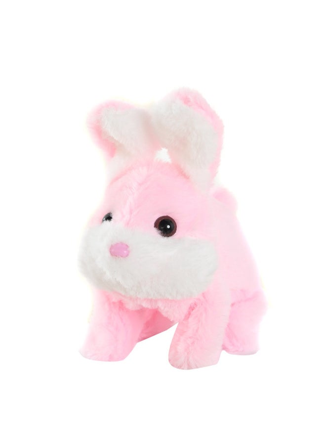 Plush Electric Rabbit Simulation Pet Can Walk, Call, Move Mouth, Shake Ears, Adorable Rabbit Pet Toy-Color:big Cute Rabbit Gray  - Image 5