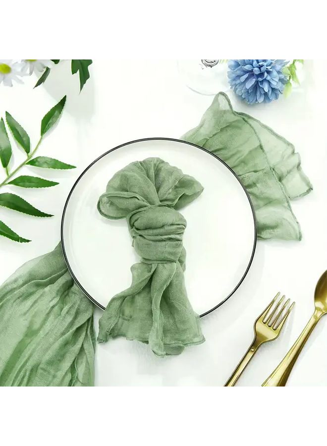 6pcs Peacock Blue Bohemian Gauze Cheesecloth Napkins 20x20 Inch for Wedding Dining Decor - Image 2