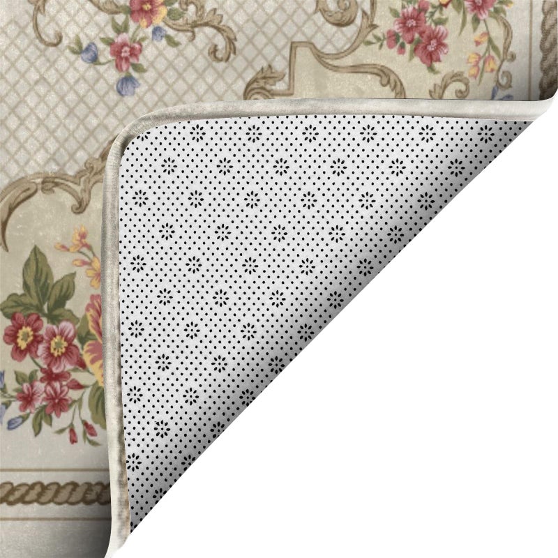 Amorettise Rustic Shabby Rose Area Rugs 5' x 7', Vintage Floral Rug Country Style Carpet Non-Slip Floor Mat for Girls Bedroom Living Room Dorm Decor - Image 5