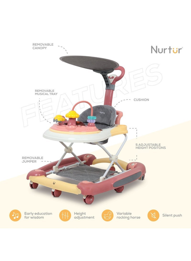 Nurtur 2 in 1 Baby Walker Multifunction Adjustable 5 Gear Cushion Adjustable with Music toy and Comfortable for 6 to 18 Months - Image 2