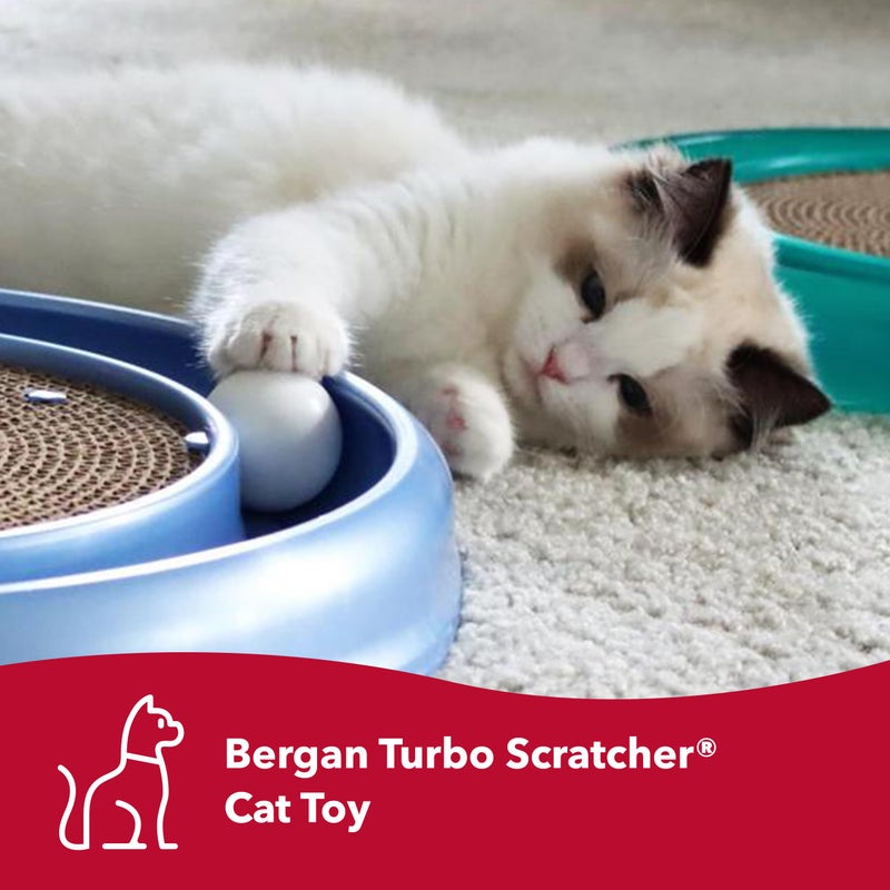 Bergan Coastal Pet Turbo Scratcher Cat Toy - Cardboard Cat Scratcher Pad with Cat Toy Ball Track and Catnip (1 Pack) - Image 2