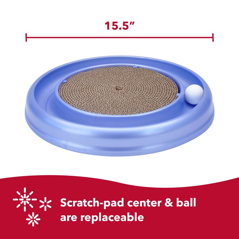 Bergan Coastal Pet Turbo Scratcher Cat Toy - Cardboard Cat Scratcher Pad with Cat Toy Ball Track and Catnip (1 Pack) - Image 4