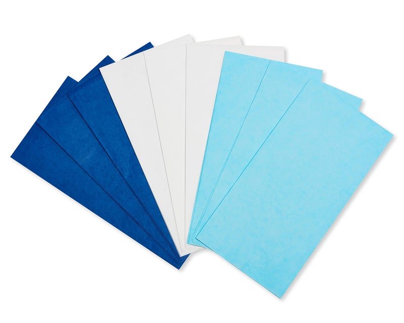 American Greetings 125 Sheets 20 in x 20 in Bulk Tissue Paper White and Blue for Birthdays and All Occasions