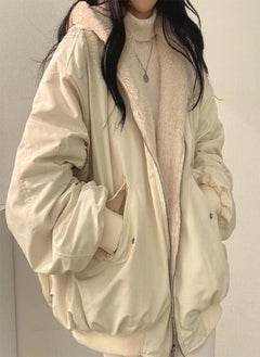 Thickened Two-sided Wear Lamb Wool Cotton Jacket Women's Coat New Loose Hooded Tops