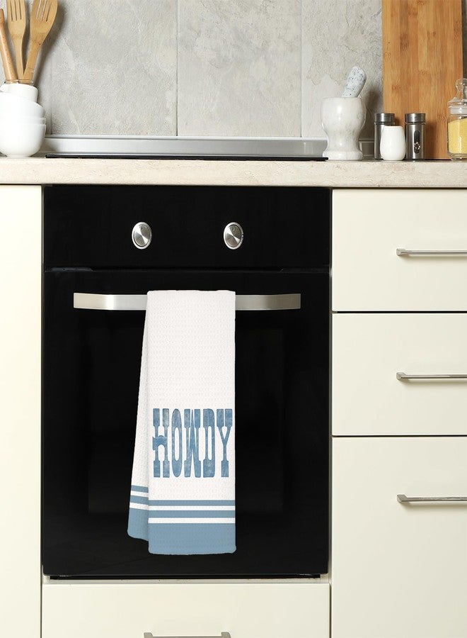 SJDFCSA Blue Western Howdy Kitchen Towels, Cowboy Gifts Dish Tea Towels, Rustic Western Southwestern Howdy Cowboy Decorative Hand Towels for Bathroom Decor, 16x24 Inch - Image 5
