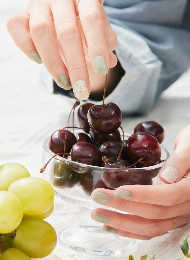 اوهورا شرائح أظافر جل شبه معالجة من أوهورا (بنكهة الشاي الأخضر) - تعمل مع أي مصباح، بجودة الصالون، تدوم طويلاً، سهلة الاستخدام والإزالة - تتضمن 2 وسادة تحضير، ومبرد أظافر، وعصا خشبية - Image 2