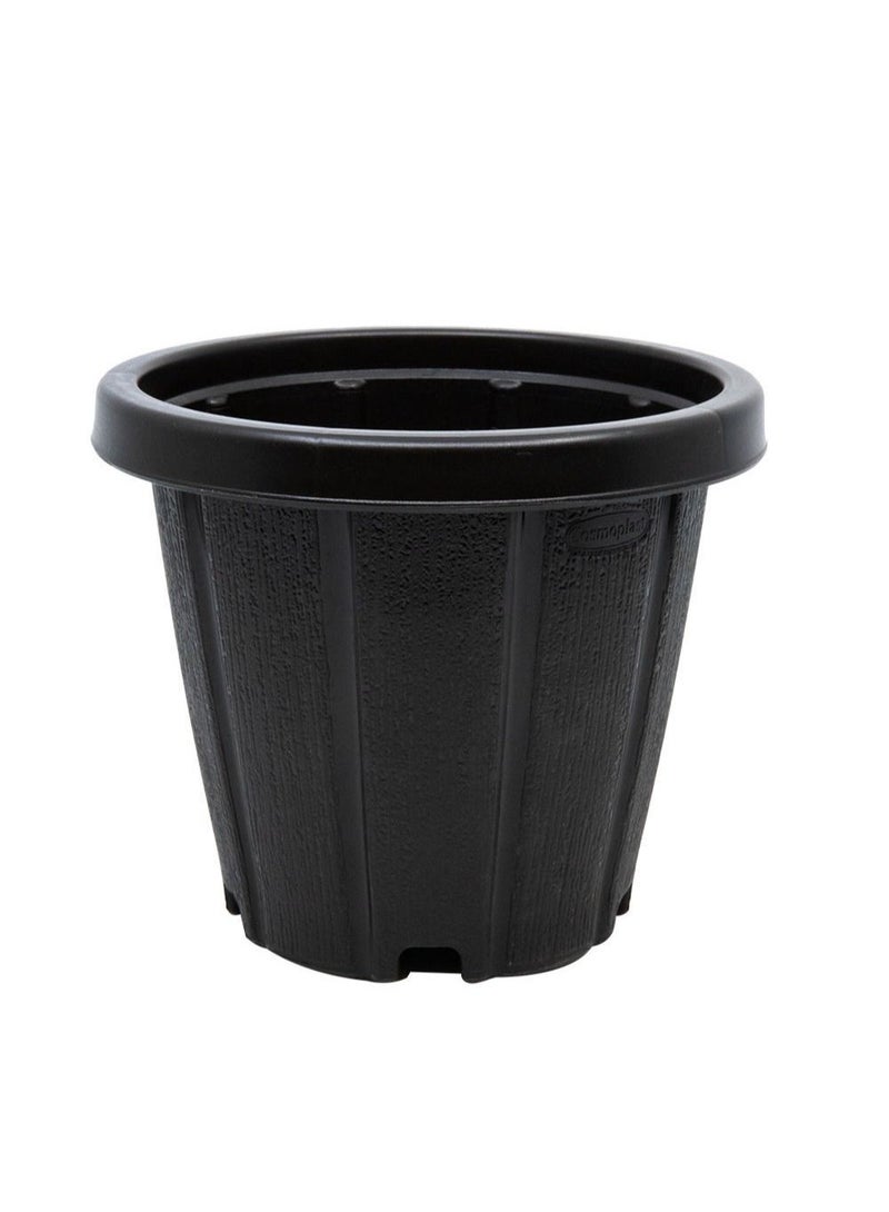 Cosmoplast وعاء خشبي من كوزموبلاست مع صينية مقاس 6 بوصات باللون الأسود  - Image 3