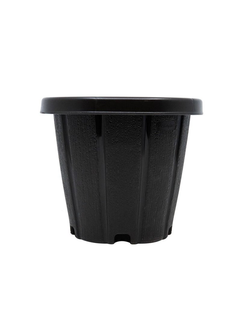 Cosmoplast وعاء خشبي من كوزموبلاست مع صينية مقاس 6 بوصات باللون الأسود  - Image 2