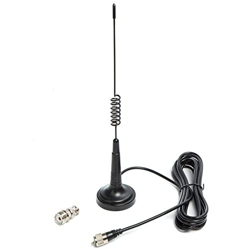 LUITON Cobra 14 Inch CB Antenna - Magnetic Mount, PL259 & BNC Compatible, Fits Cobra, Midland, Uniden, President Radios - Image 1