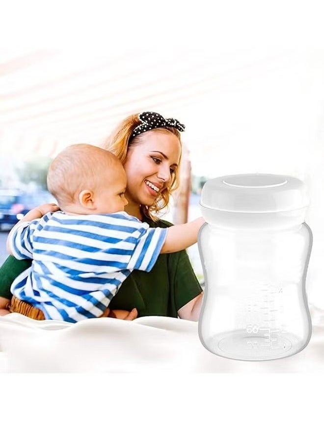 Unewshi 6 Count Breastmilk Storage Bottles with Lock-Tight Cap, 6.3 Ounce / 180 Ml Breast Milk Storage Containers for Fridge, Breastmilk Storage Bag Alternative Breastfeeding Supplies - Image 4
