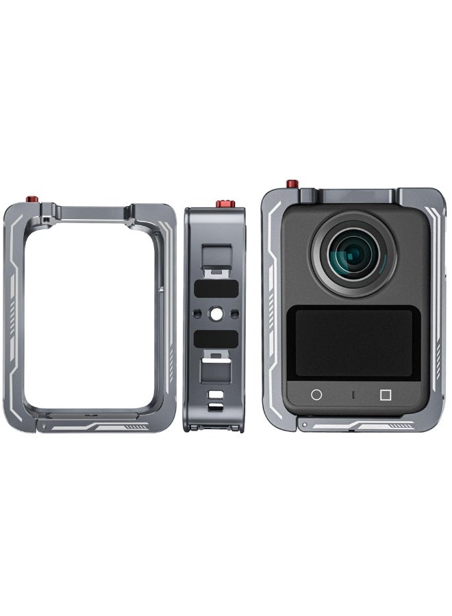 Camera Case Cage for DJI OSMO 360 Aluminum Alloy Protective Housing Case with Horizontal Vertical Quick Release Interface 1/4" Threads Port Cold Shoe Mount Rabbit Cage Metal Frame - Image 1