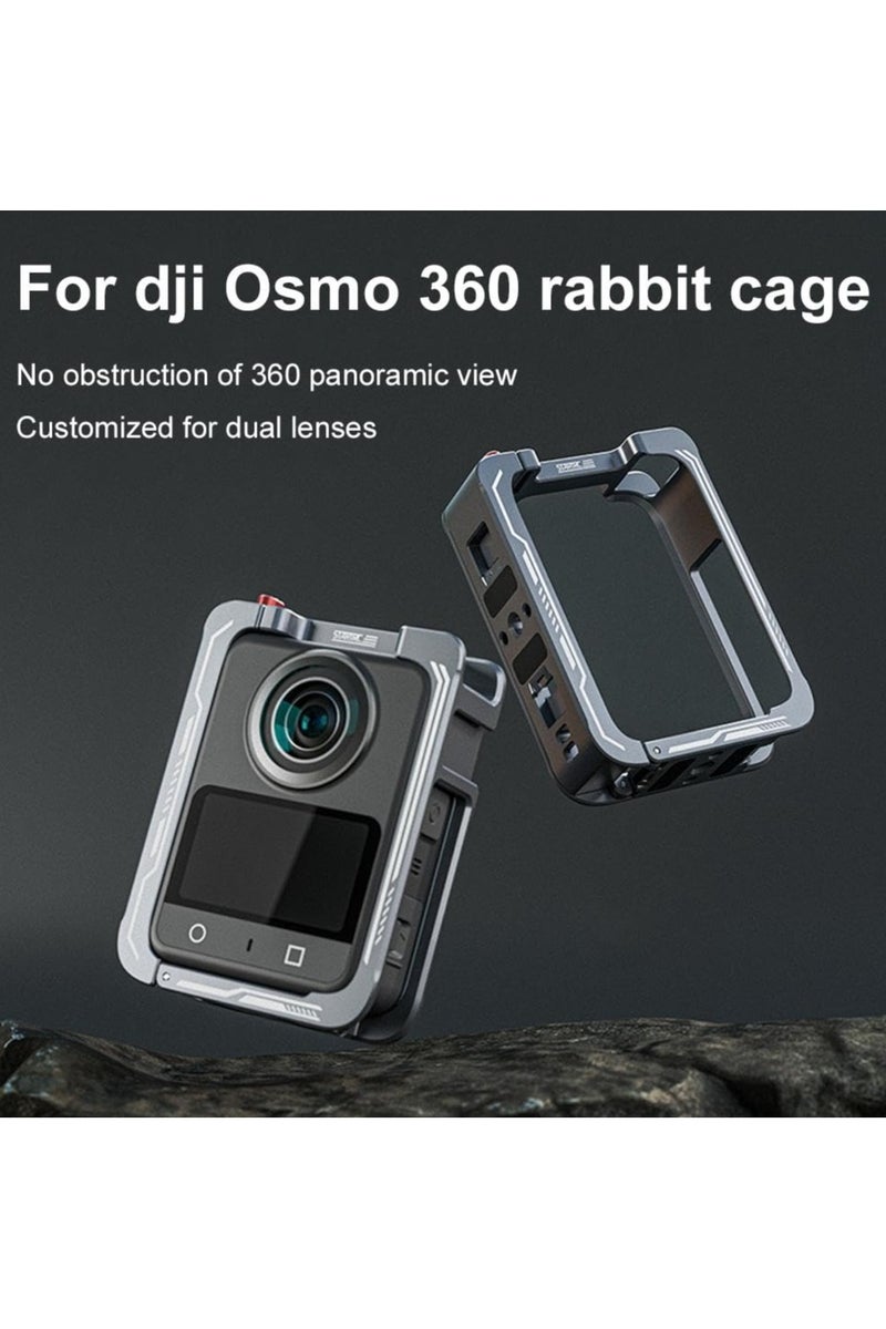 Camera Case Cage for DJI OSMO 360 Aluminum Alloy Protective Housing Case with Horizontal Vertical Quick Release Interface 1/4" Threads Port Cold Shoe Mount Rabbit Cage Metal Frame - Image 2