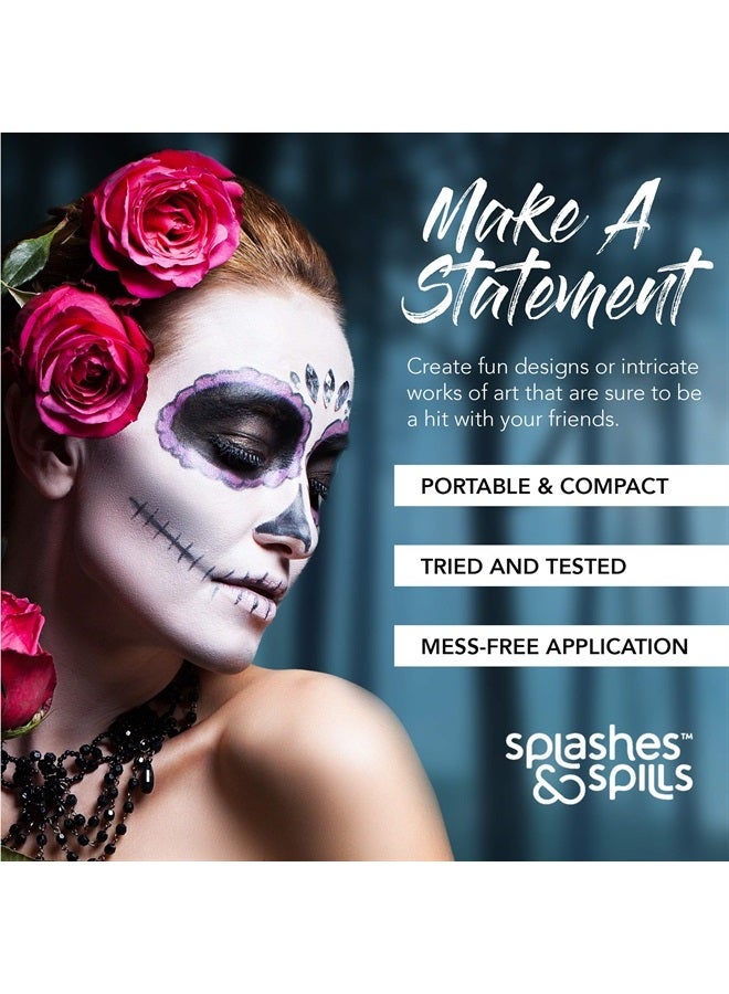 Splashes & Spills Water Activated SFX Face and Body Paint - White Face Paint, Special Effects Makeup 18g Cake Tub - Pretend Costume and Dress Up Makeup - Great For Halloween Party and Cosplay by Splashes & Spills (Whit - Image 2