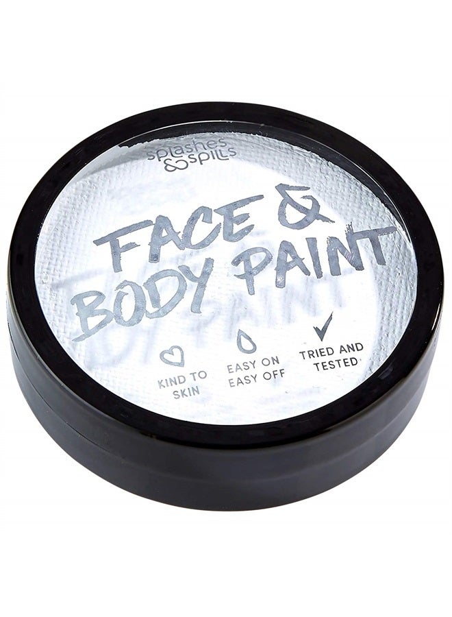 Splashes & Spills Water Activated SFX Face and Body Paint - White Face Paint, Special Effects Makeup 18g Cake Tub - Pretend Costume and Dress Up Makeup - Great For Halloween Party and Cosplay by Splashes & Spills (Whit - Image 1