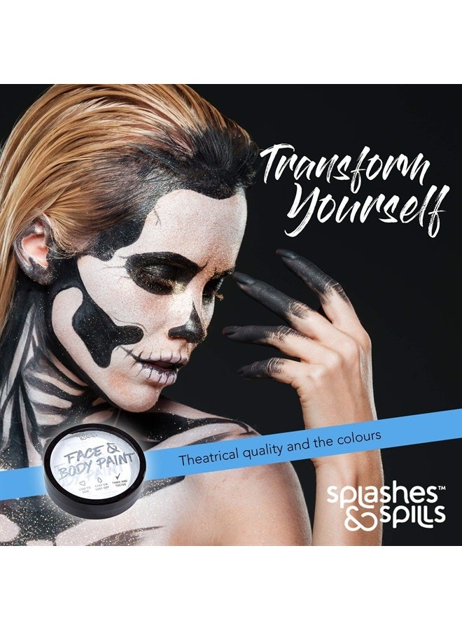 Splashes & Spills Water Activated SFX Face and Body Paint - White Face Paint, Special Effects Makeup 18g Cake Tub - Pretend Costume and Dress Up Makeup - Great For Halloween Party and Cosplay by Splashes & Spills (Whit - Image 5