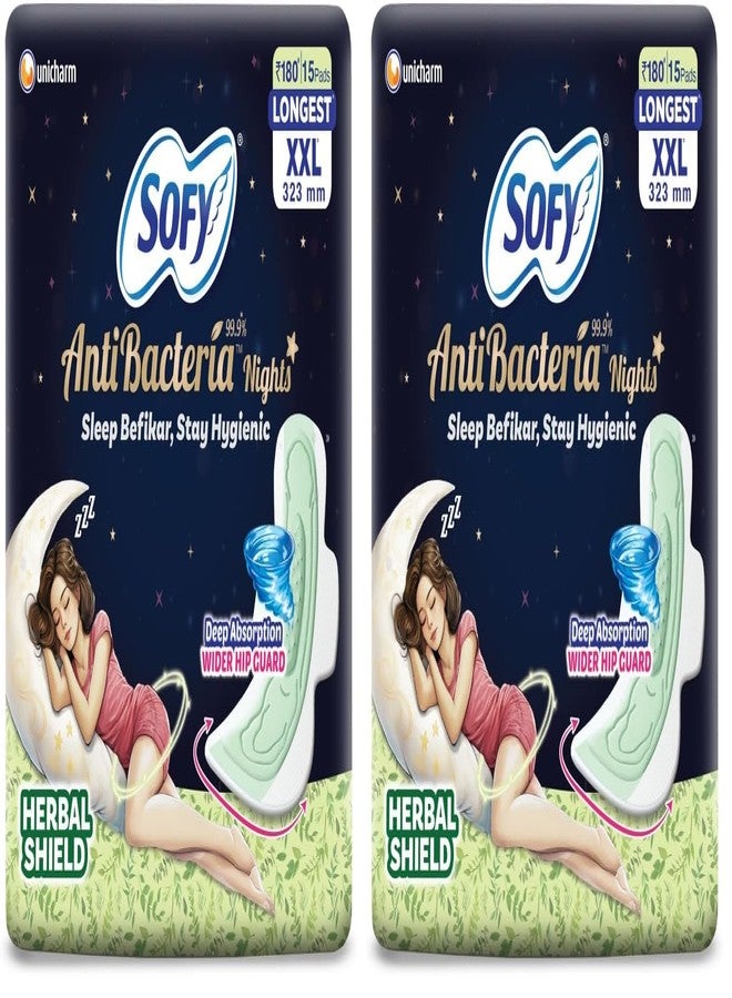 Sofy Anti Bacteria Overnight Extra Long Sanitary Pads, XX-Large, Pack of 40 - Image 1