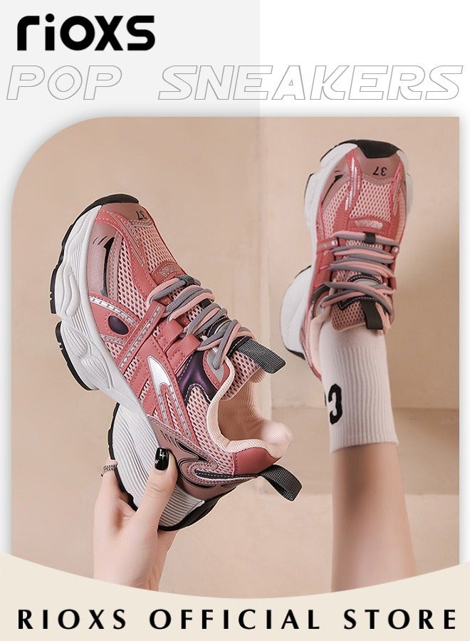 RIOXS Women's Sports Shoes,Mesh Breathable Platform Sneakers,Casual Fashion Athletic Shoes,Ladies Trainers Low Top Sneaker,Non-slip Fitness Shoes For Jogging Walking Running  - Image 4
