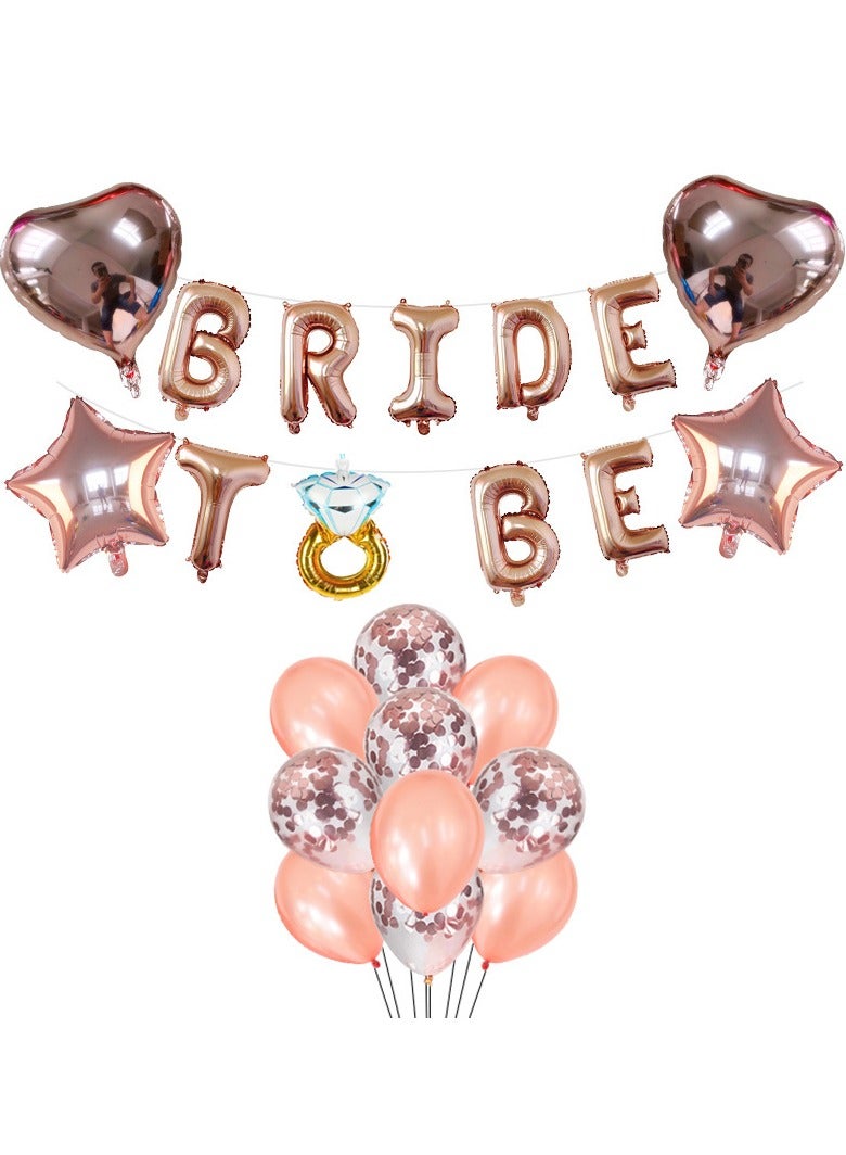 ميكسد بالونات تزيين الخطوبة، بالونات برايد تو بي ديكورات حفلات الزفاف، ديكورات حفلات البكالوريوس، مجموعة بالونات شفافة من الذهب الوردي - Image 1