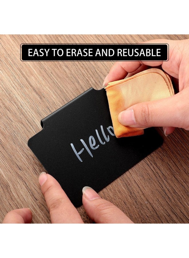 Chinco 32 Pieces Basket Labels Clip Set, Include 30 Pieces Kitchen Clip Label Holder Removable Pvc Bin With 2 Pieces Chalk Marker For Basket Pantry Organization Box (Black Label Clip, White Pen) - Image 3