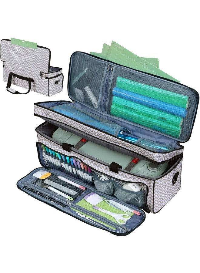 حقيبة حمل مزدوجة الطبقات من هومست مع جيب للحصيرة لـ Cricut Maker 3 وCricut Explore Air 2 وCricut Maker وCricut Explore 3، وجيوب أمامية متعددة للملحقات واللوازم، ريبل - Image 1