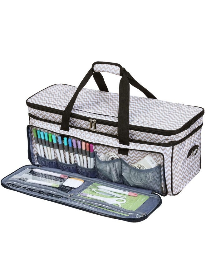 حقيبة حمل مزدوجة الطبقات من هومست مع جيب للحصيرة لـ Cricut Maker 3 وCricut Explore Air 2 وCricut Maker وCricut Explore 3، وجيوب أمامية متعددة للملحقات واللوازم، ريبل - Image 3