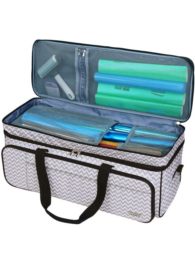 حقيبة حمل مزدوجة الطبقات من هومست مع جيب للحصيرة لـ Cricut Maker 3 وCricut Explore Air 2 وCricut Maker وCricut Explore 3، وجيوب أمامية متعددة للملحقات واللوازم، ريبل - Image 4