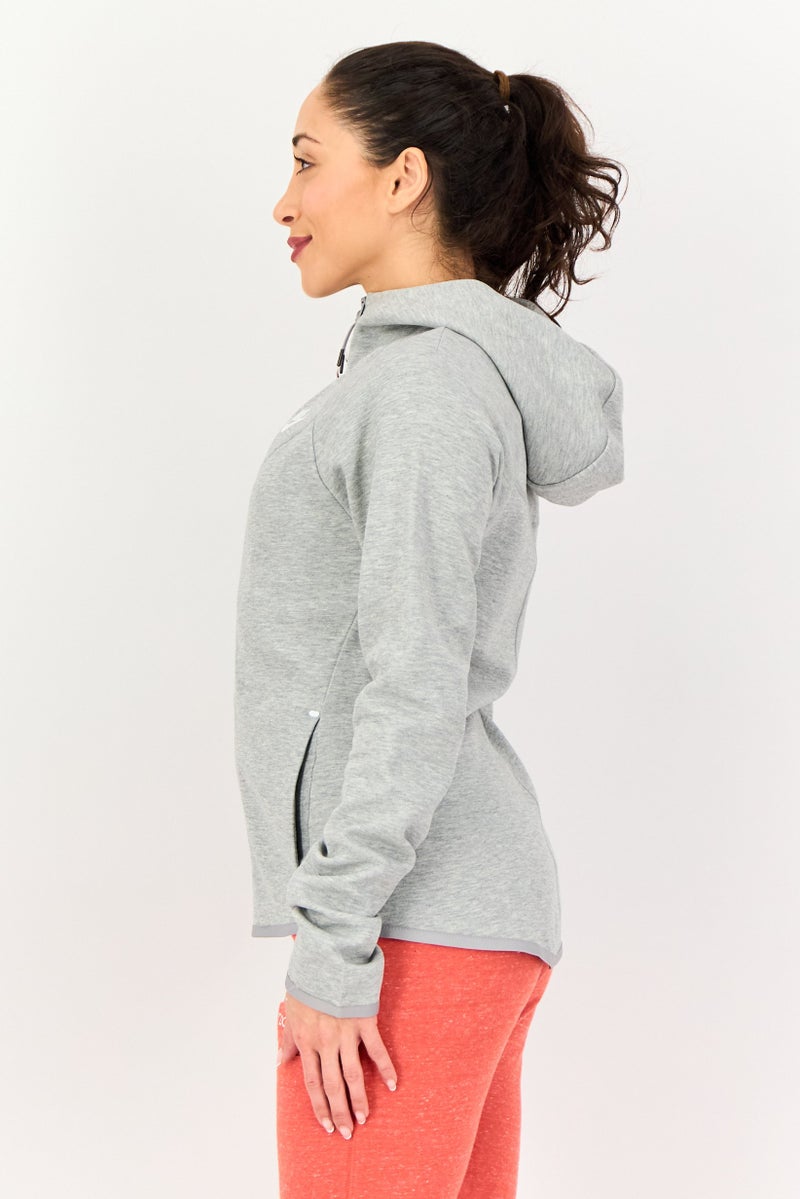 Nike Women Standard Fit Long Sleeve Outdoor Hoodie, Grey - Image 3